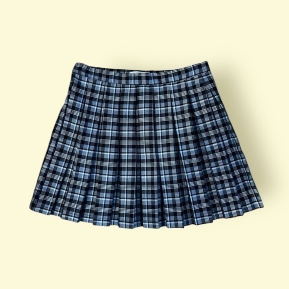 CALI 850 Black and White Plaid Skater Skirt